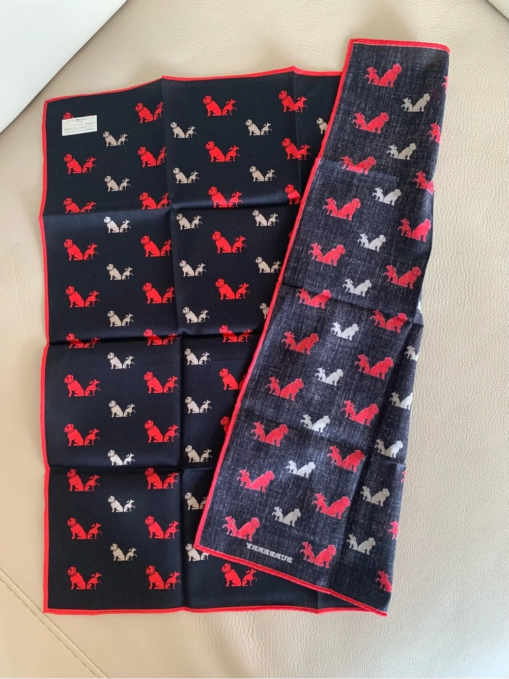 Burberry London Dog Print Cotton Handkerchief NWT Japan